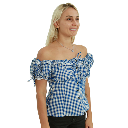 1326 Bavarian blouse Liesl blue - Beerfest collection