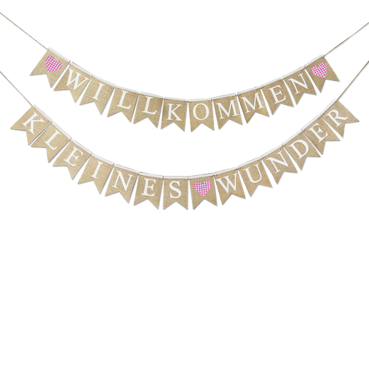 6342 "KLEINES WUNDER " banner pink -Ze-line collection