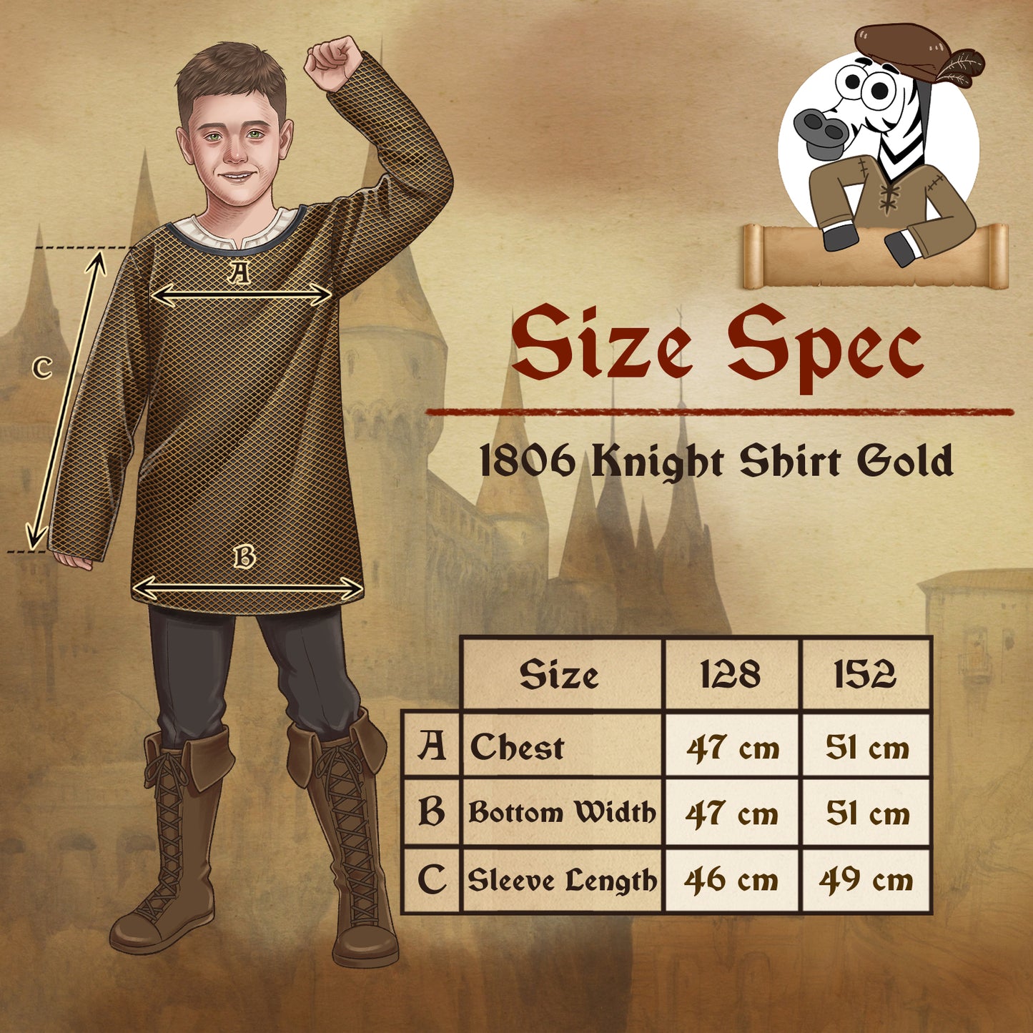 1806 KNIGHT SHIRT GOLD