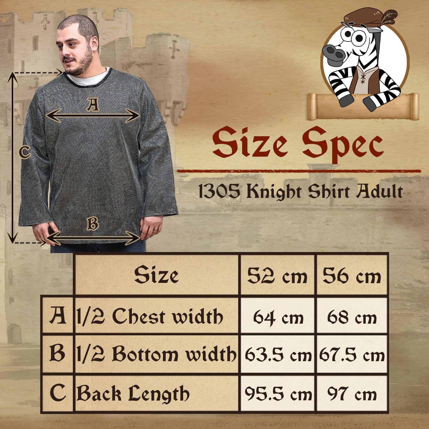 1305 Knight shirt for adults - Medieval collection