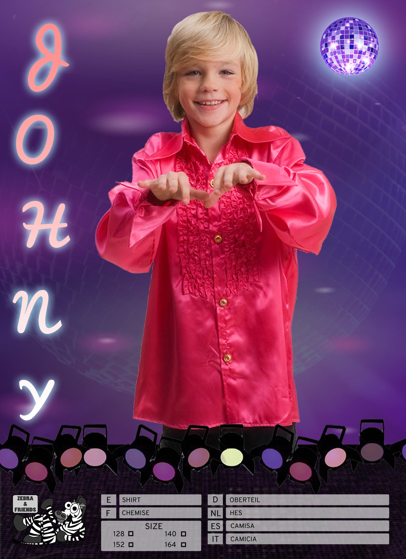 1598 JOHNY SHIRT FLUO PINK CHILD