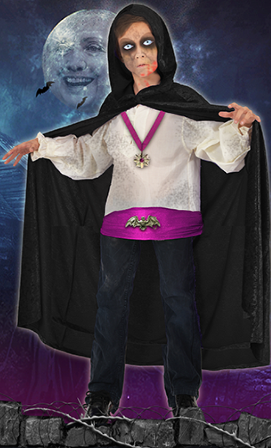 1506/1 Hooded cape black - Medieval collection