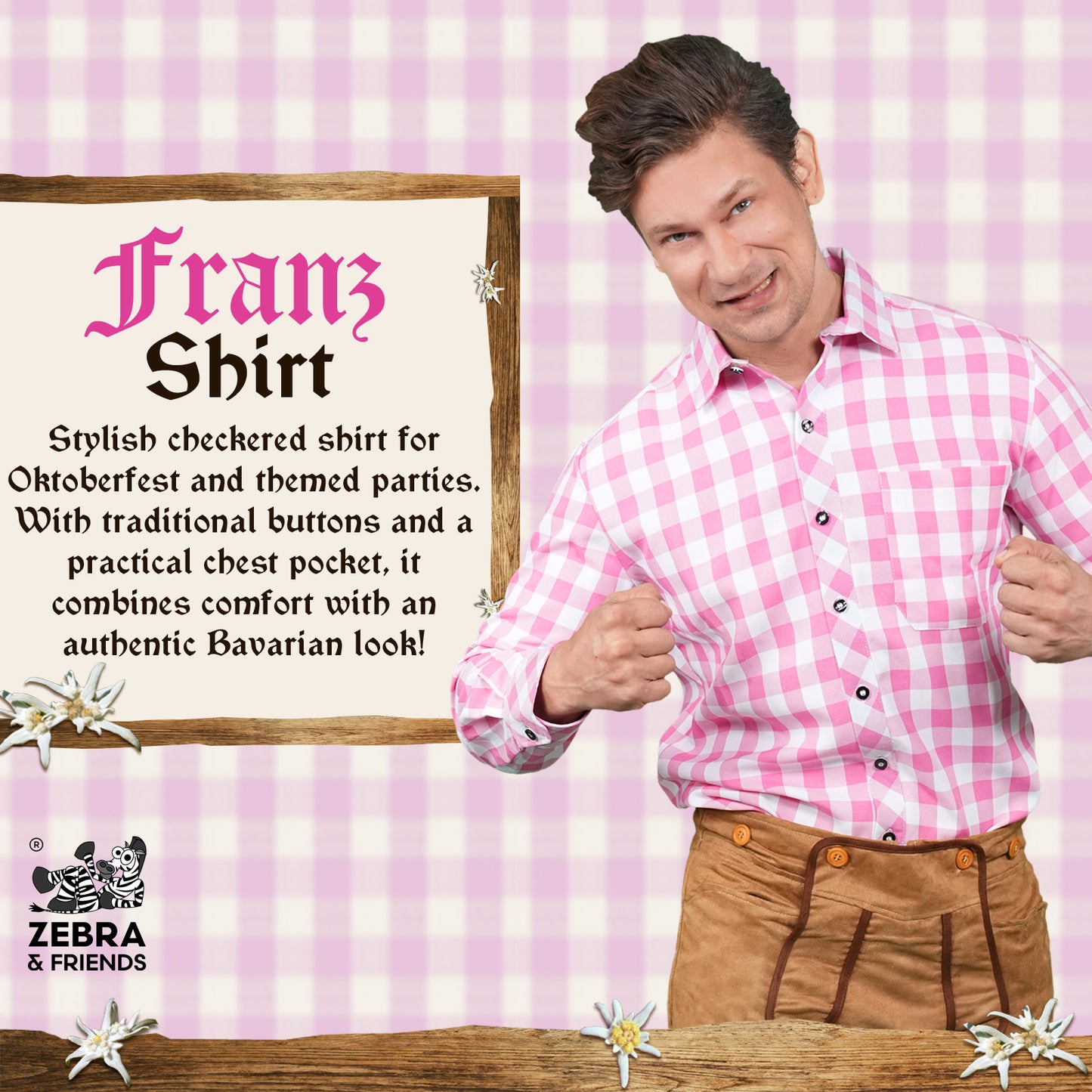 1227 Franz shirt pink - Beerfest collection