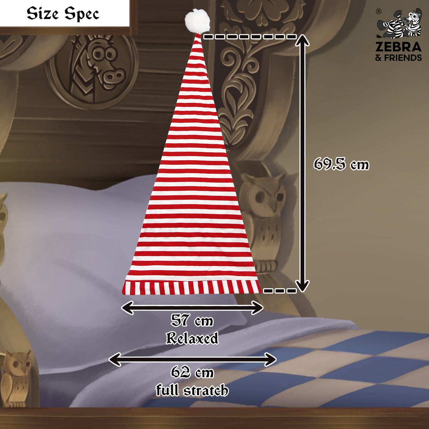 3777 White/Red Sleeping cap