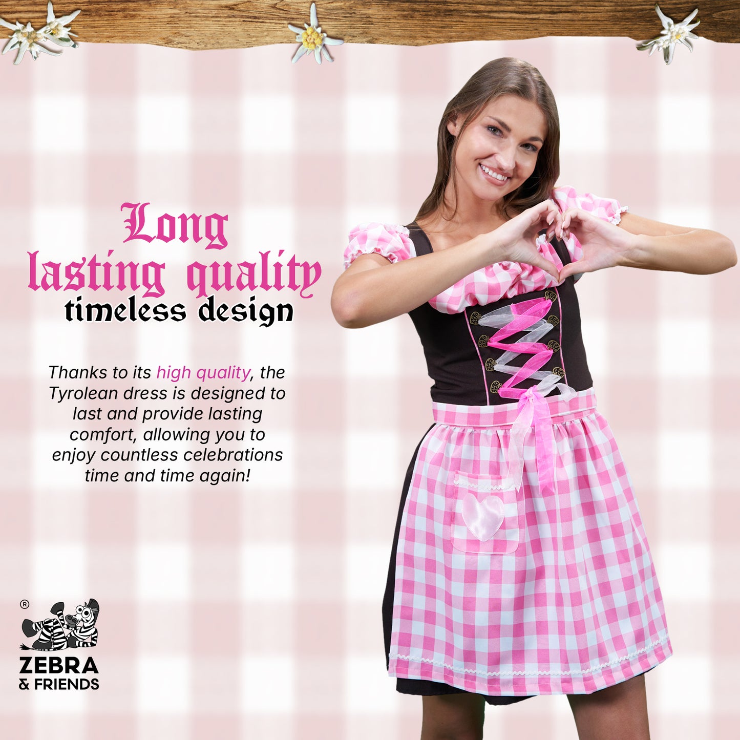 GRETL DRESS PINK BROWN