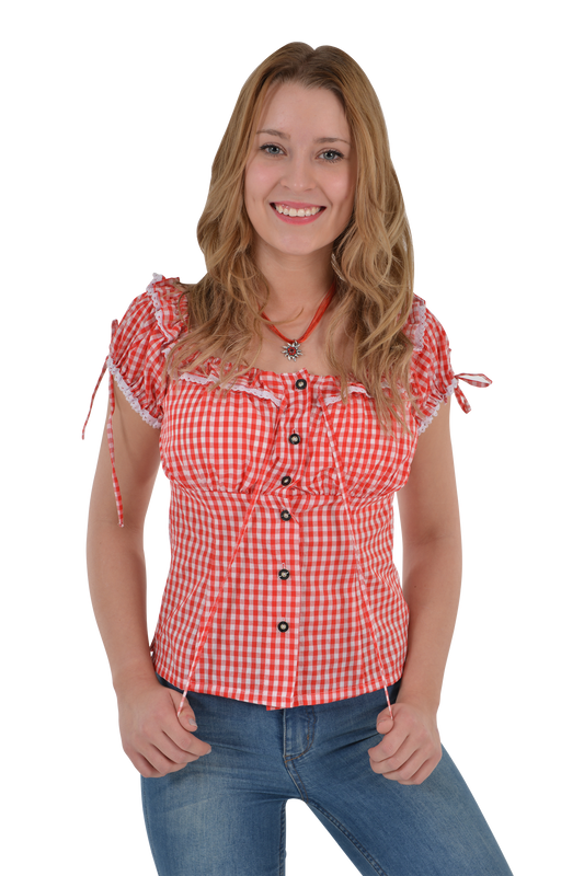 1309  Bavarian blouse Liesl red -  Beerfest collection