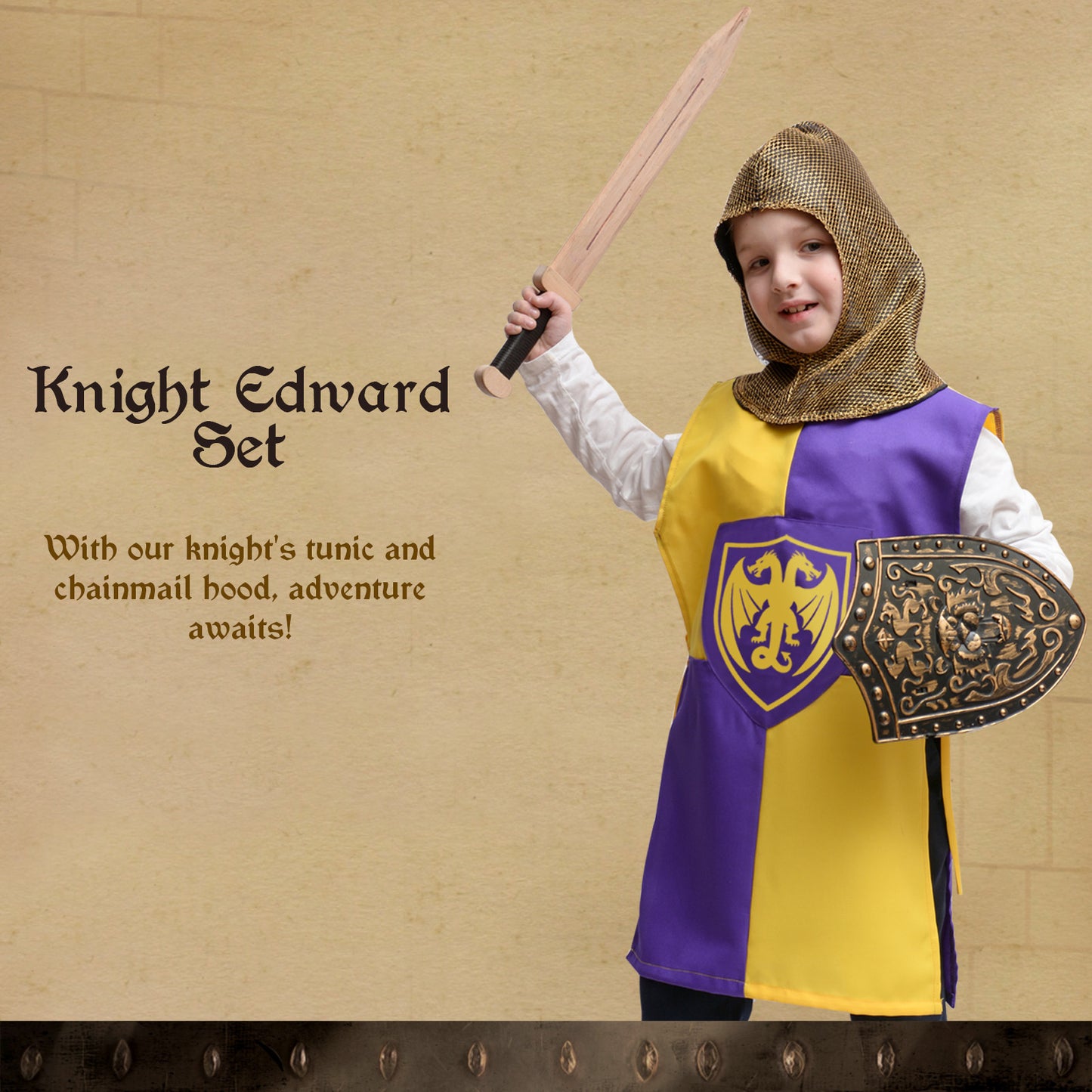 1831 Knight Edward Gelb / Lila — Mittelalter-Kollektion