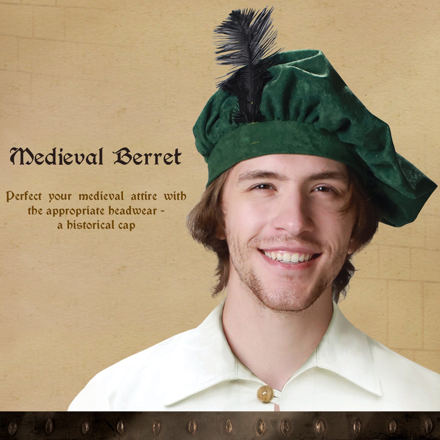 3725/2 Medieval barret Green - Medieval collection