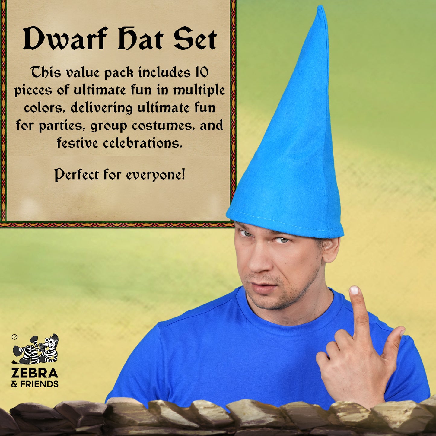 3602 dwarf - Set of 10 cones caps - once upon a time collection