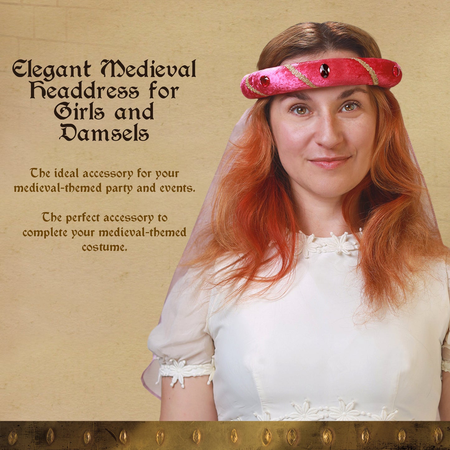 3712/6 Medieval Tiara Fuchsia - Medieval collection