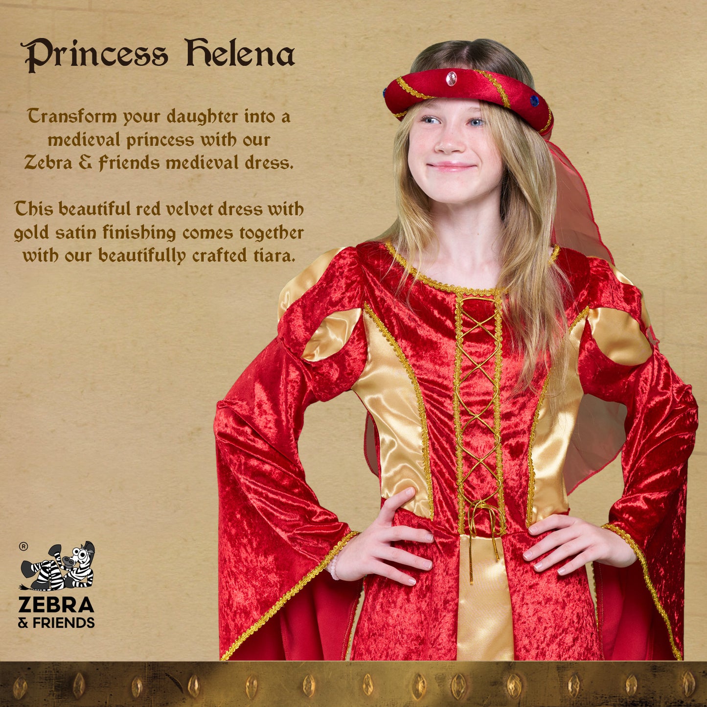 1787 Prinzessin Helena Rot – Mittelalterliche Kollektion
