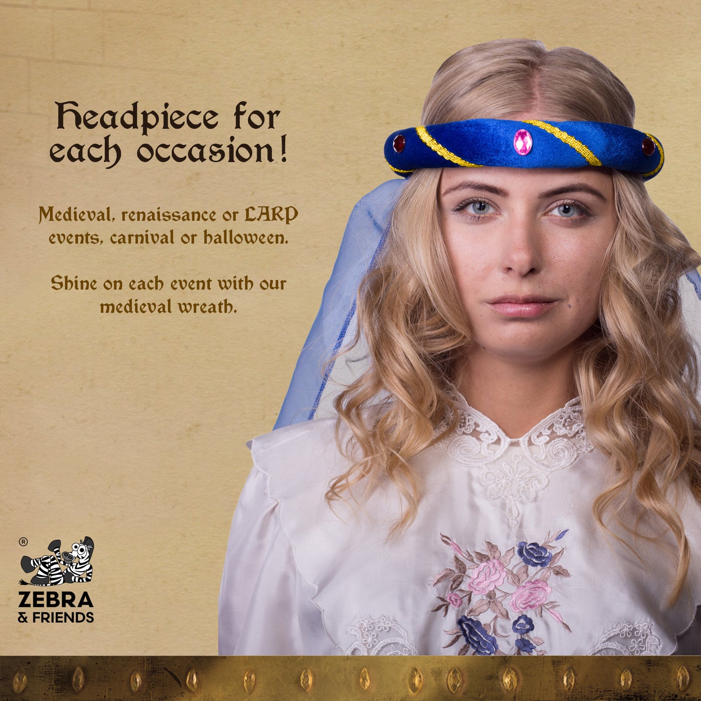 3712/7 Medieval Tiara Rosalin Blue - Medieval collection
