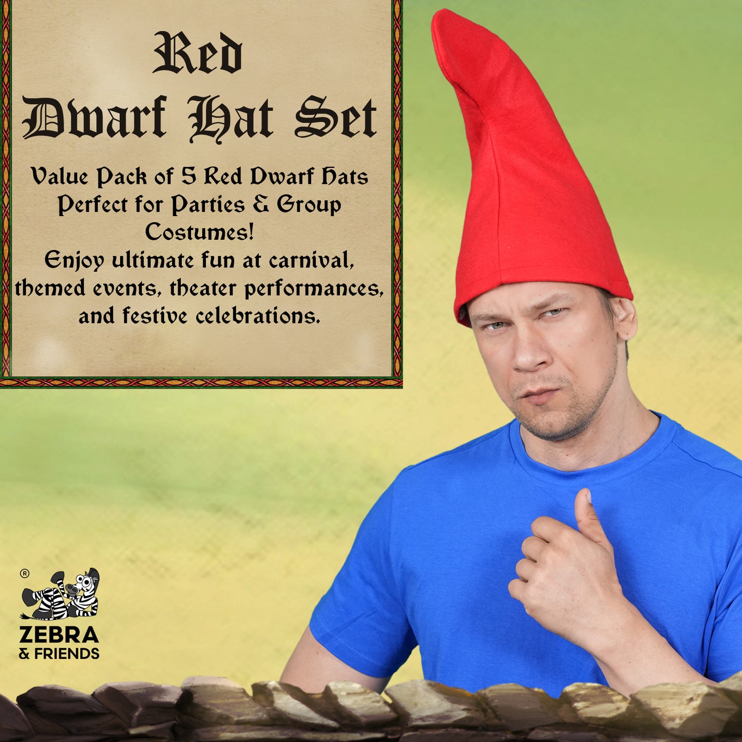 3607 Red Dwarf 5-teiliges Kappen-Set – Kollektion „Es war einmal...“