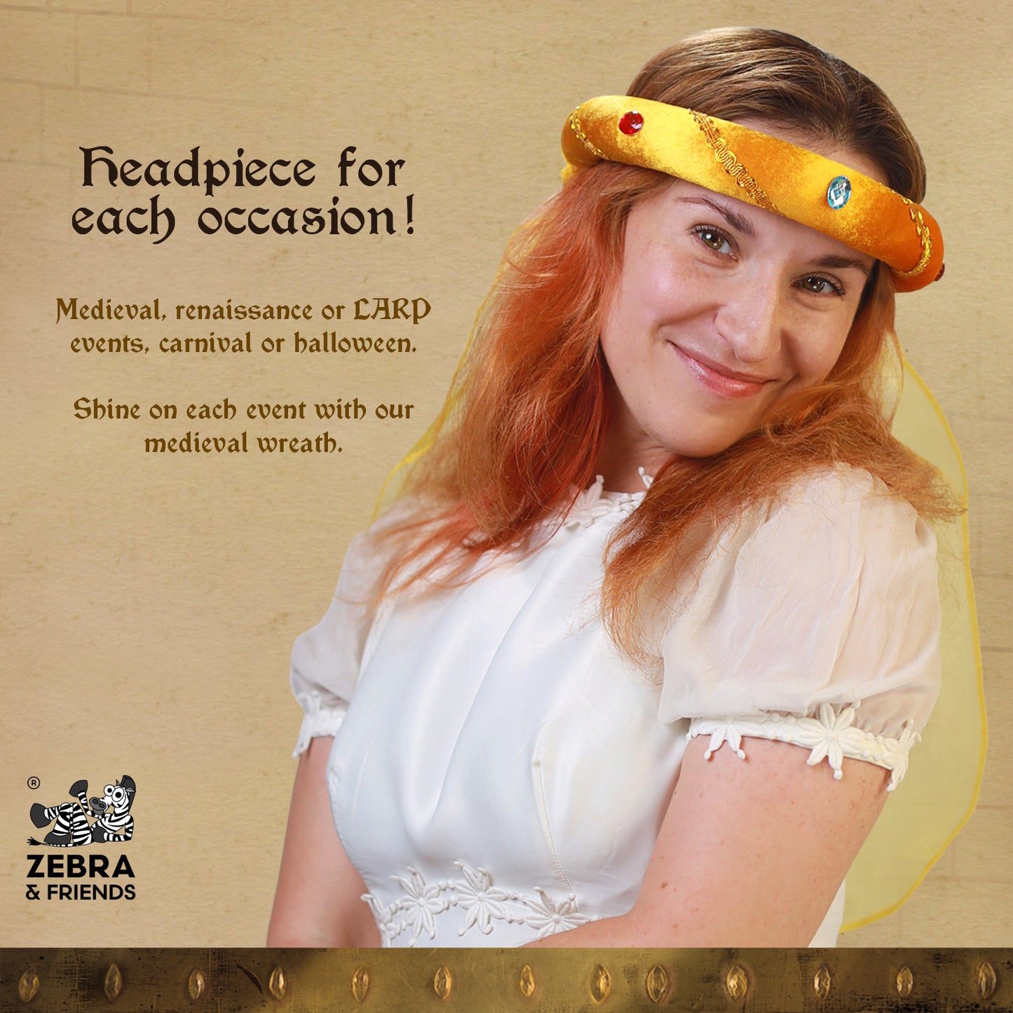 3712/0 Medieval Tiara Rosalin Gold - Medieval collection