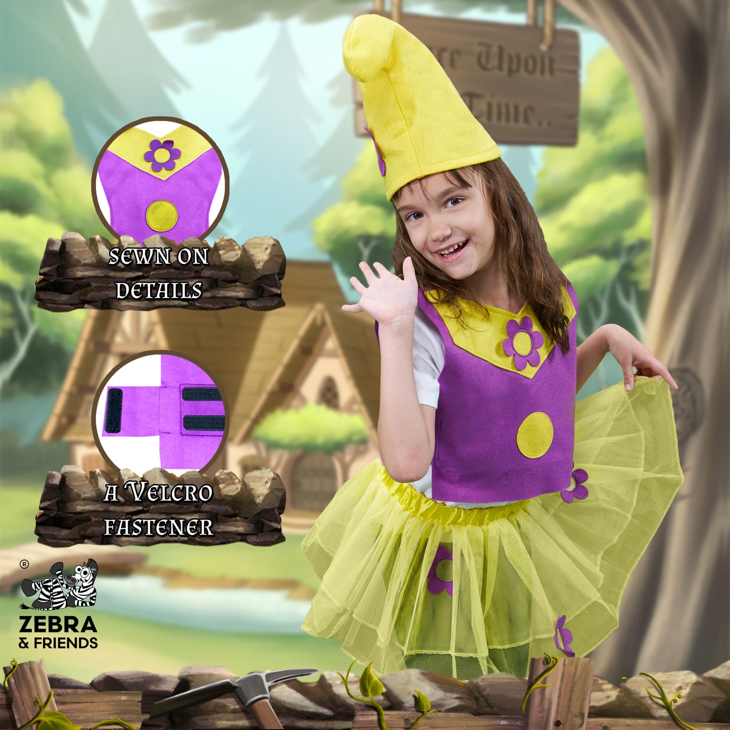 1951 Dwarf girl Purple / Yellow - Once upon a time collection
