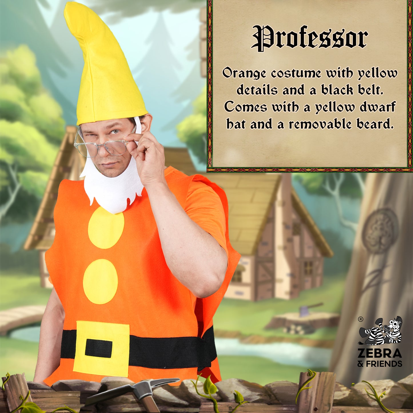 1441 Professor Adult - Seven dwarfs costume - once upon a time collection