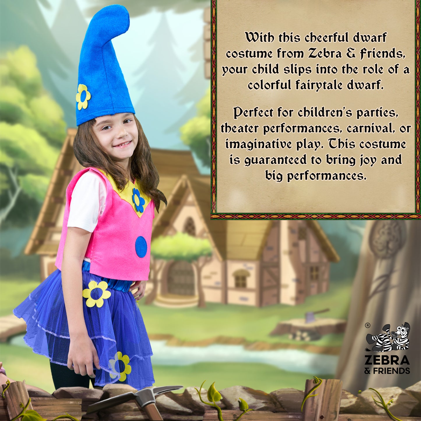 1947 Dwarf Girl Pink / Blue - Once upon a time collection