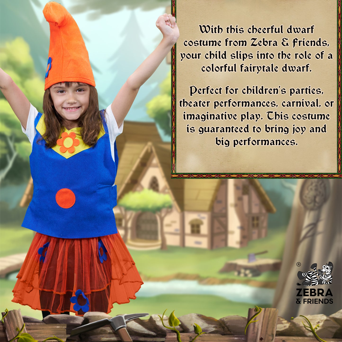 1948 Dwarf Girl Blue / Orange - Once upon a time collection