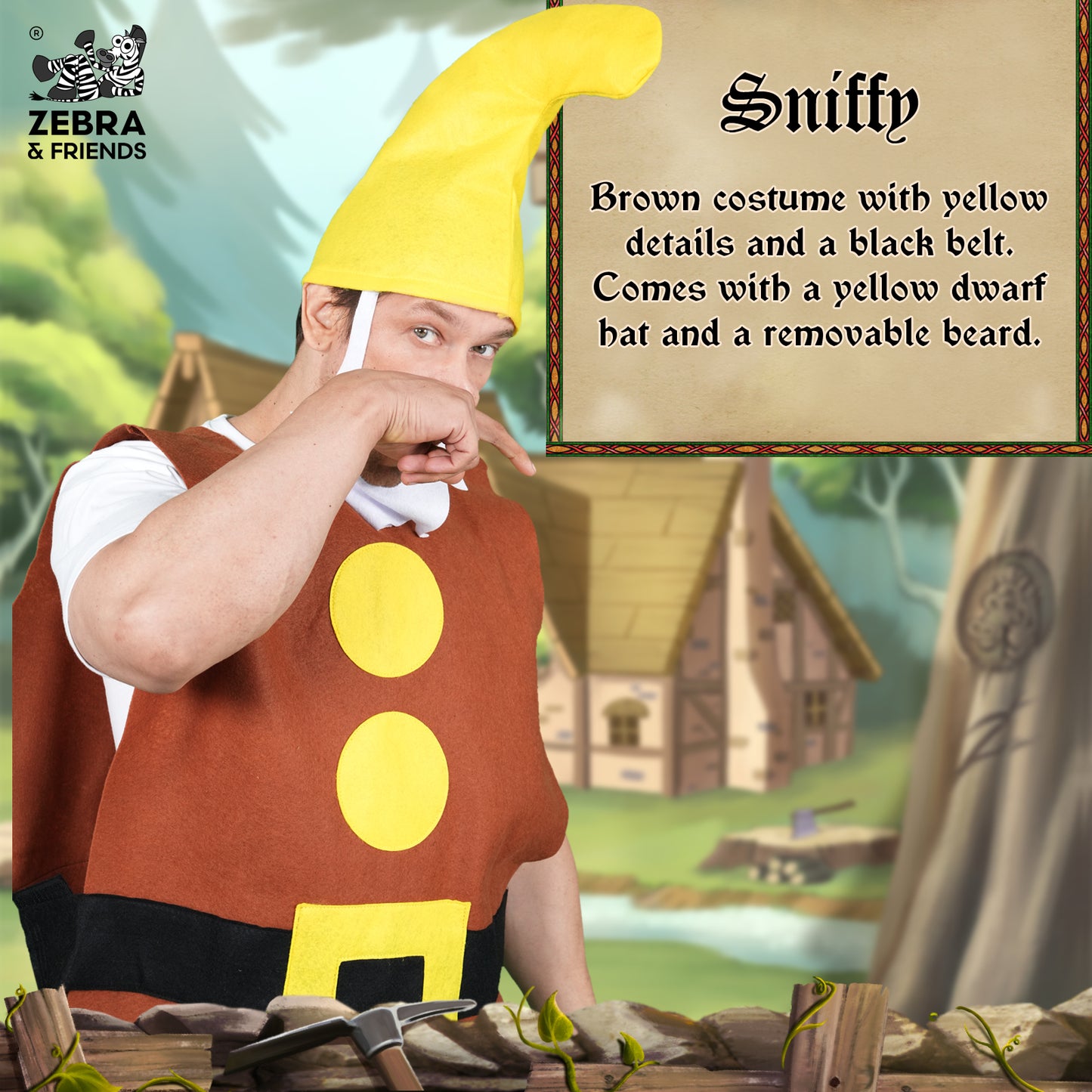 1445 Sniffy Adult - Seven dwarfs costume - once upon a time collection
