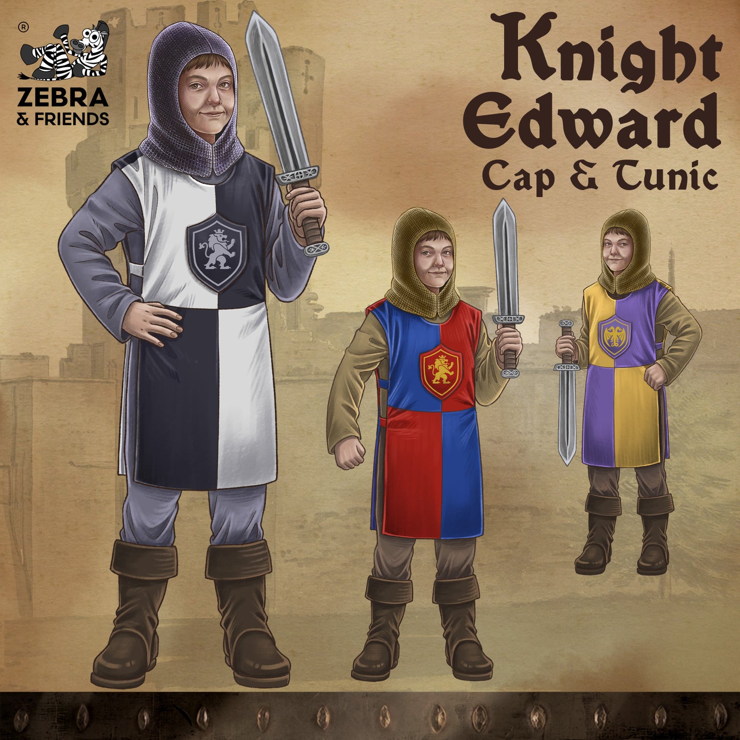 1835 Knight Edward Red / Blue — Medieval collection
