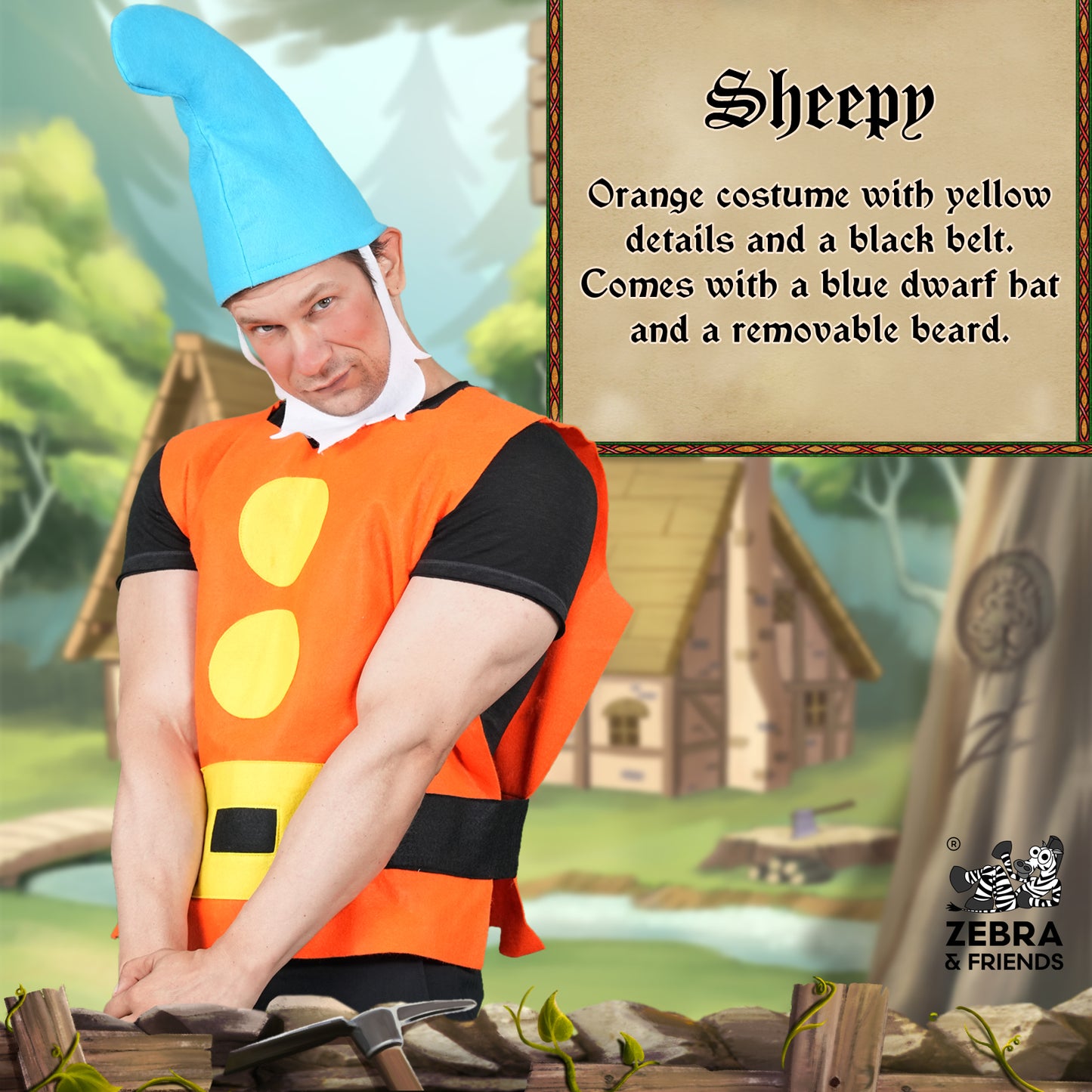 1444 Sheepy Adult - Seven dwarfs costume - once upon a time collection