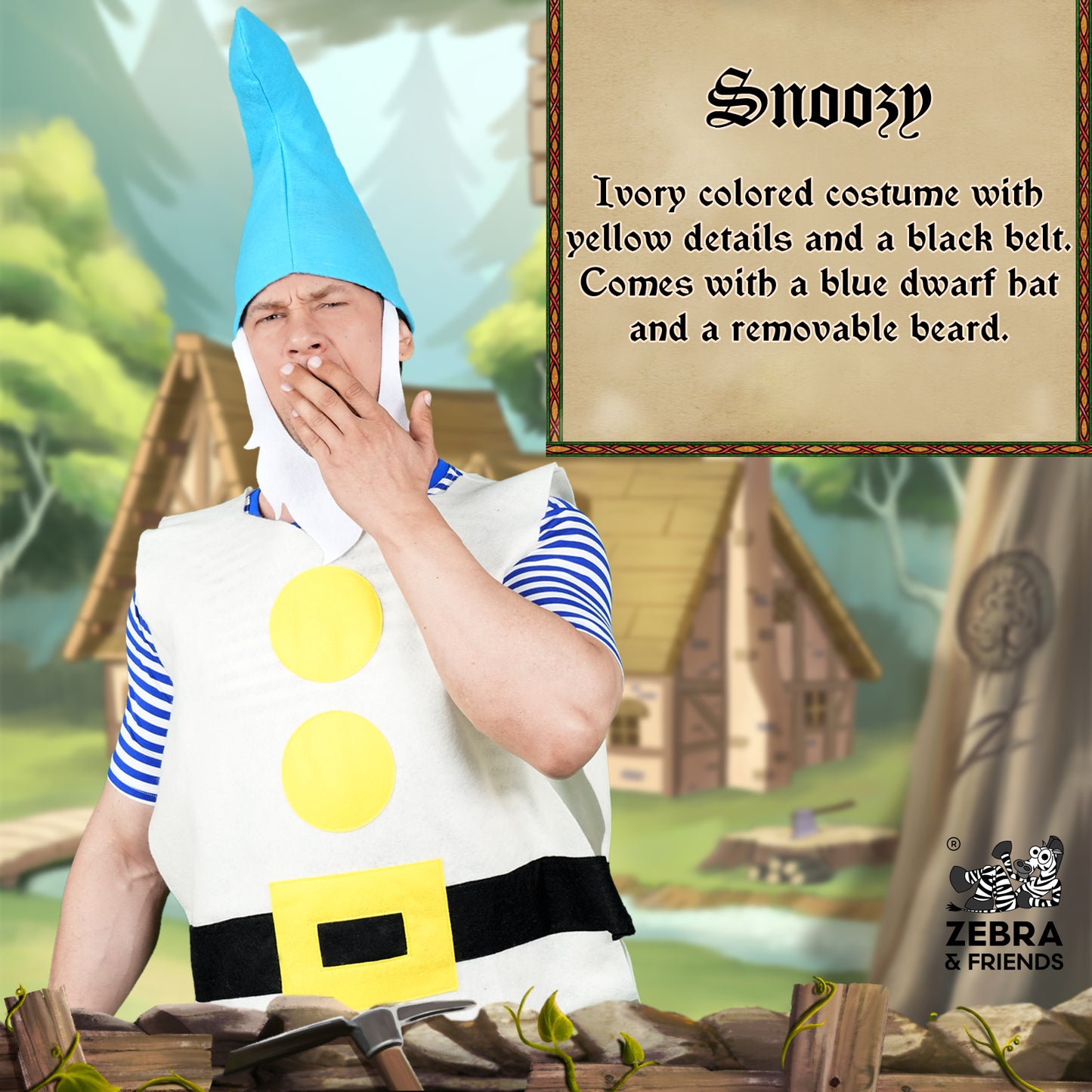 1443 Snoozy Adult - Seven dwarfs costume - once upon a time collection