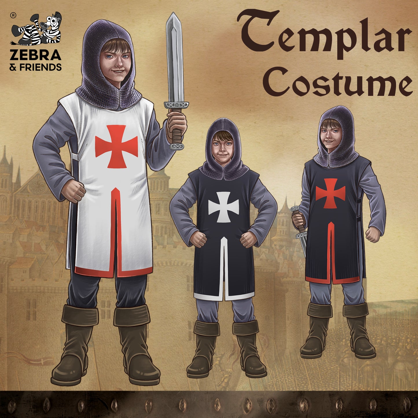 1796- Templar White / Red - Medieval collection