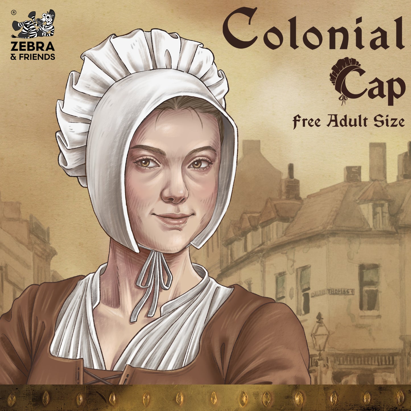 3729 Colonial cap -100% Cotton — Medieval collection