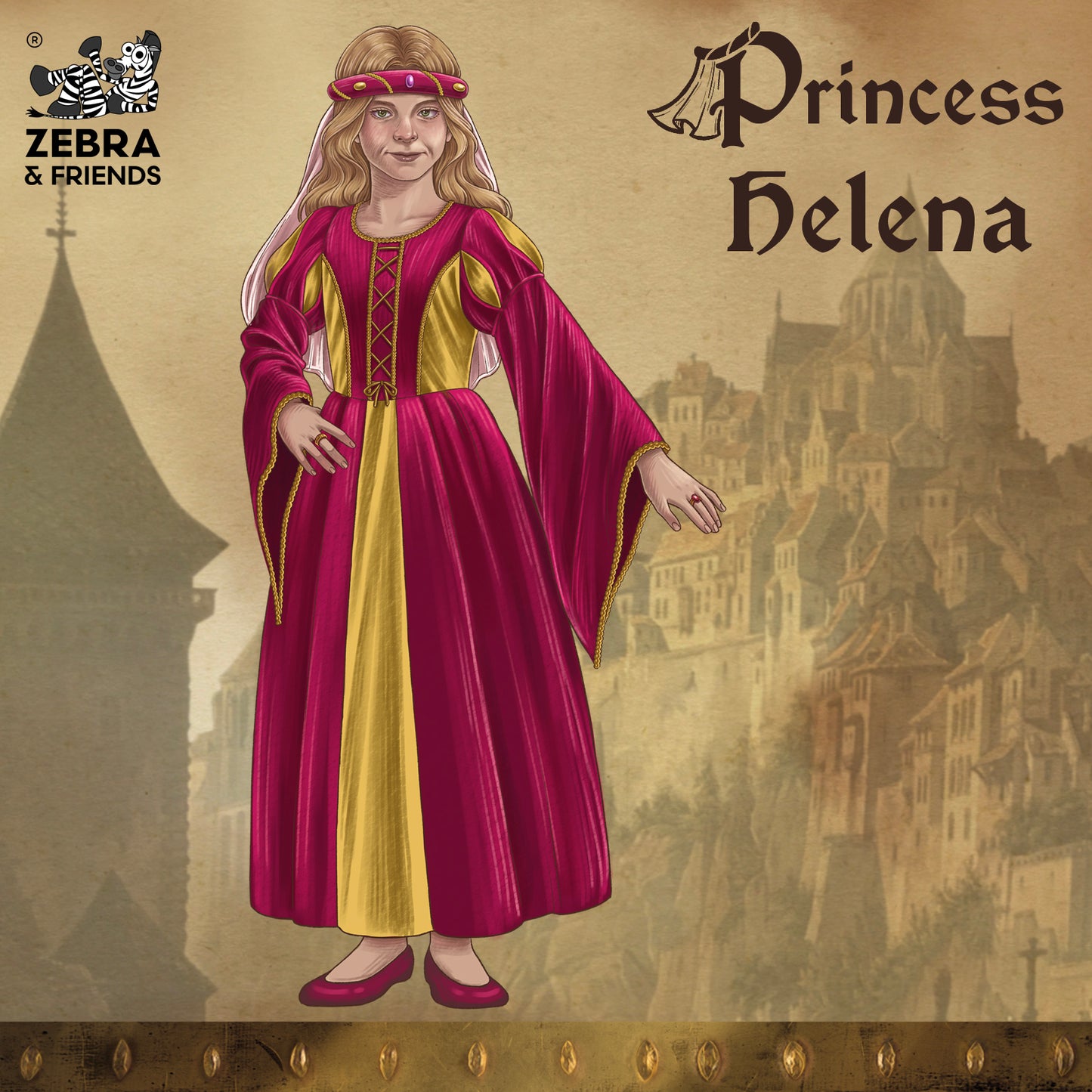 1787 Prinzessin Helena Rot – Mittelalterliche Kollektion