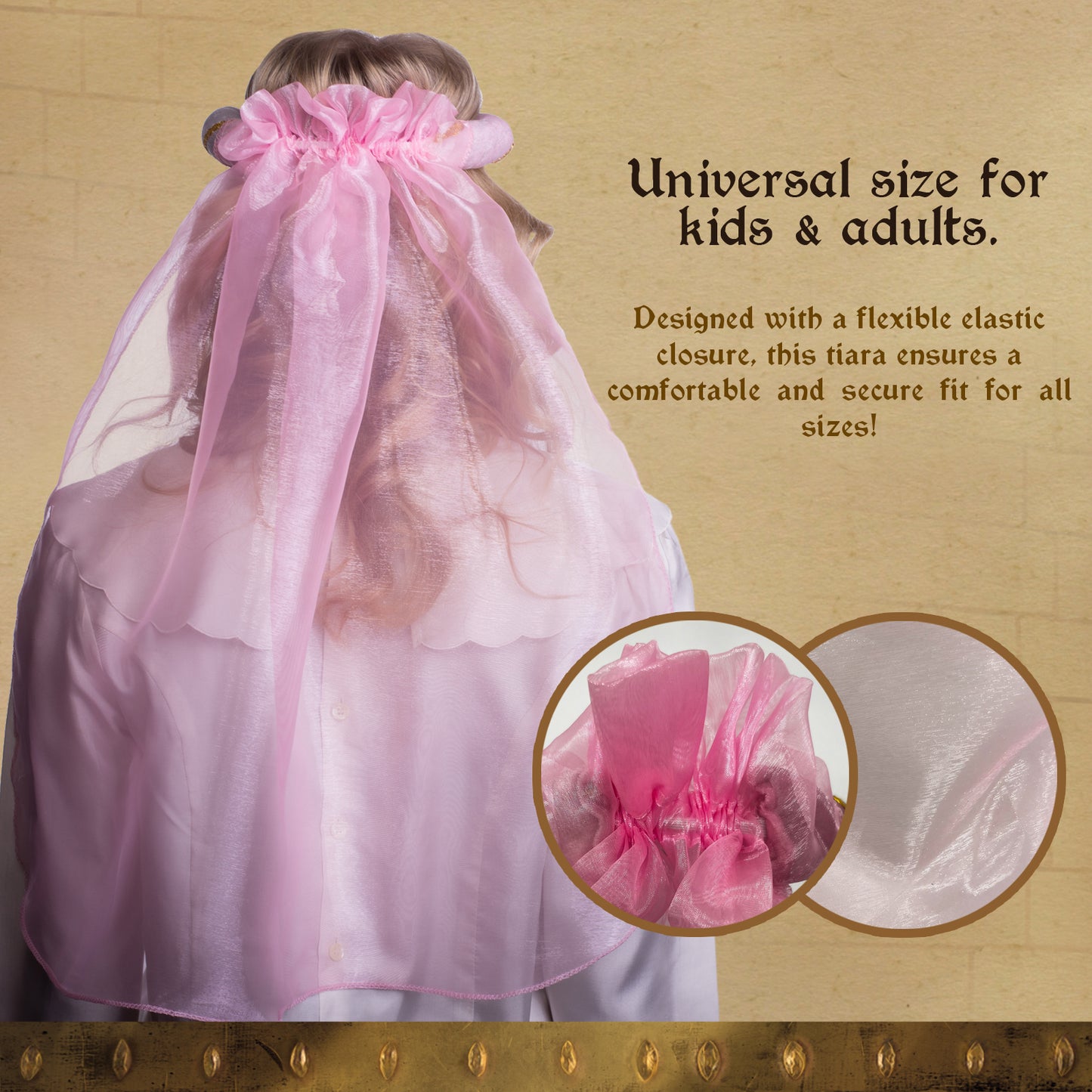 3712/5 Medieval Tiara Rosalin Light Pink - Medieval collection