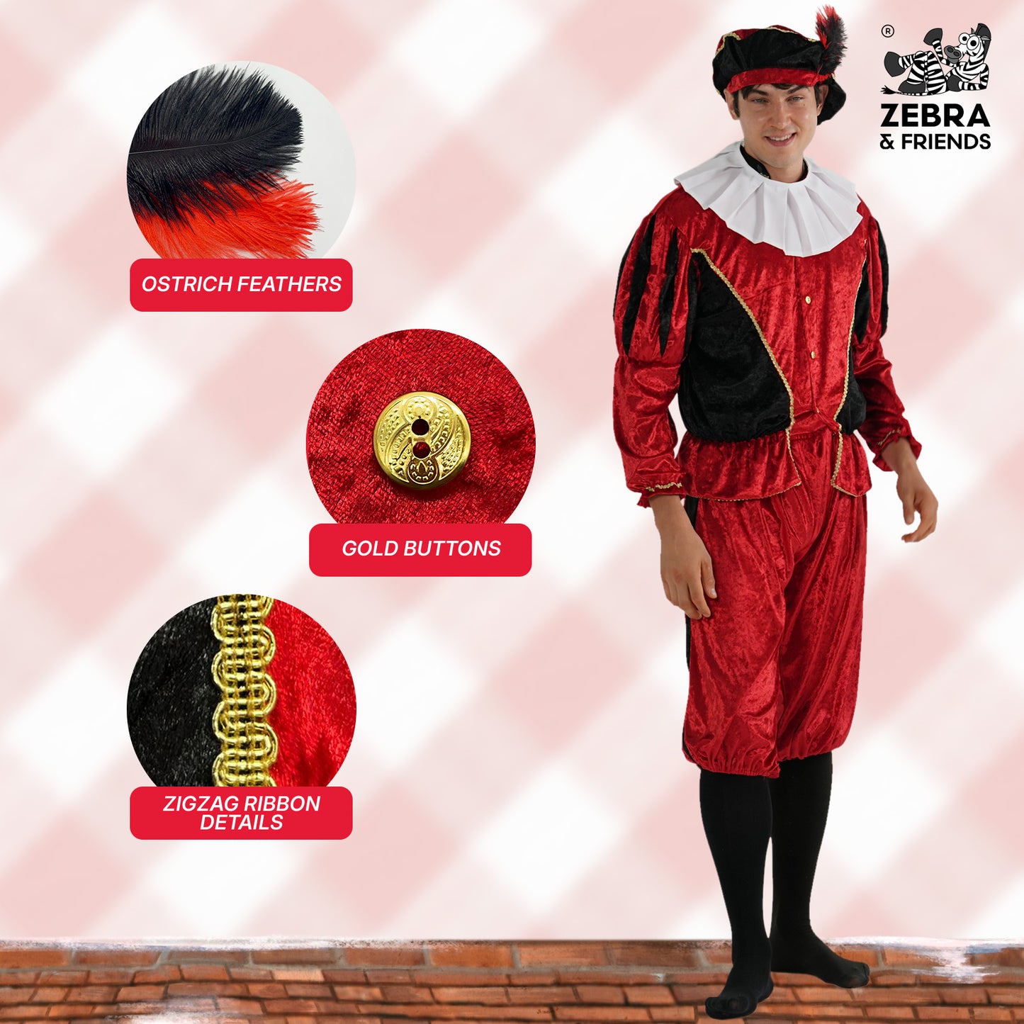 1194 Seite Erwachsene Rot/Schwarz – Die Nicolaus Team-Kollektion