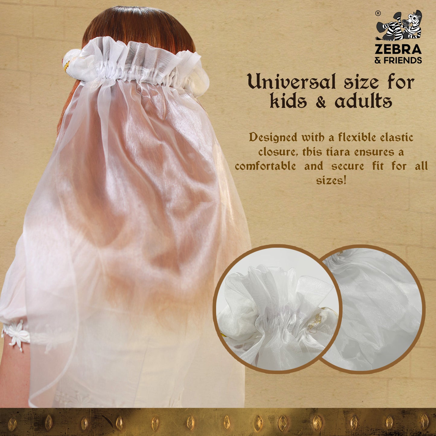 3712/1 Middeleeuwse Tiara Rosalin Wit - Middeleeuwse collectie