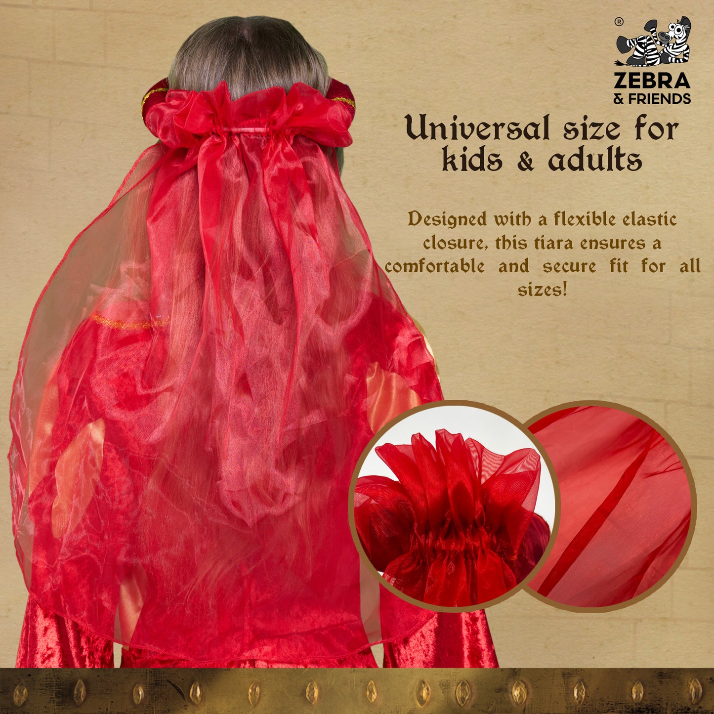 3712/4 Medieval Tiara Rosalin Red - Medieval collection