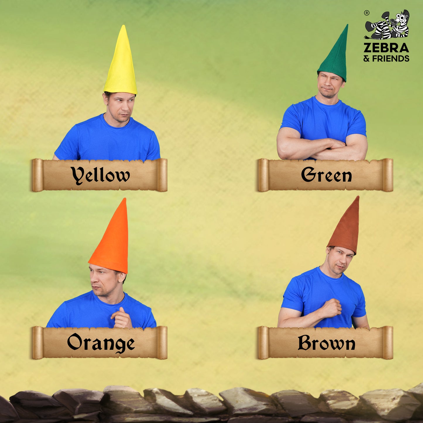 3602 dwarf - Set of 10 cones caps - once upon a time collection