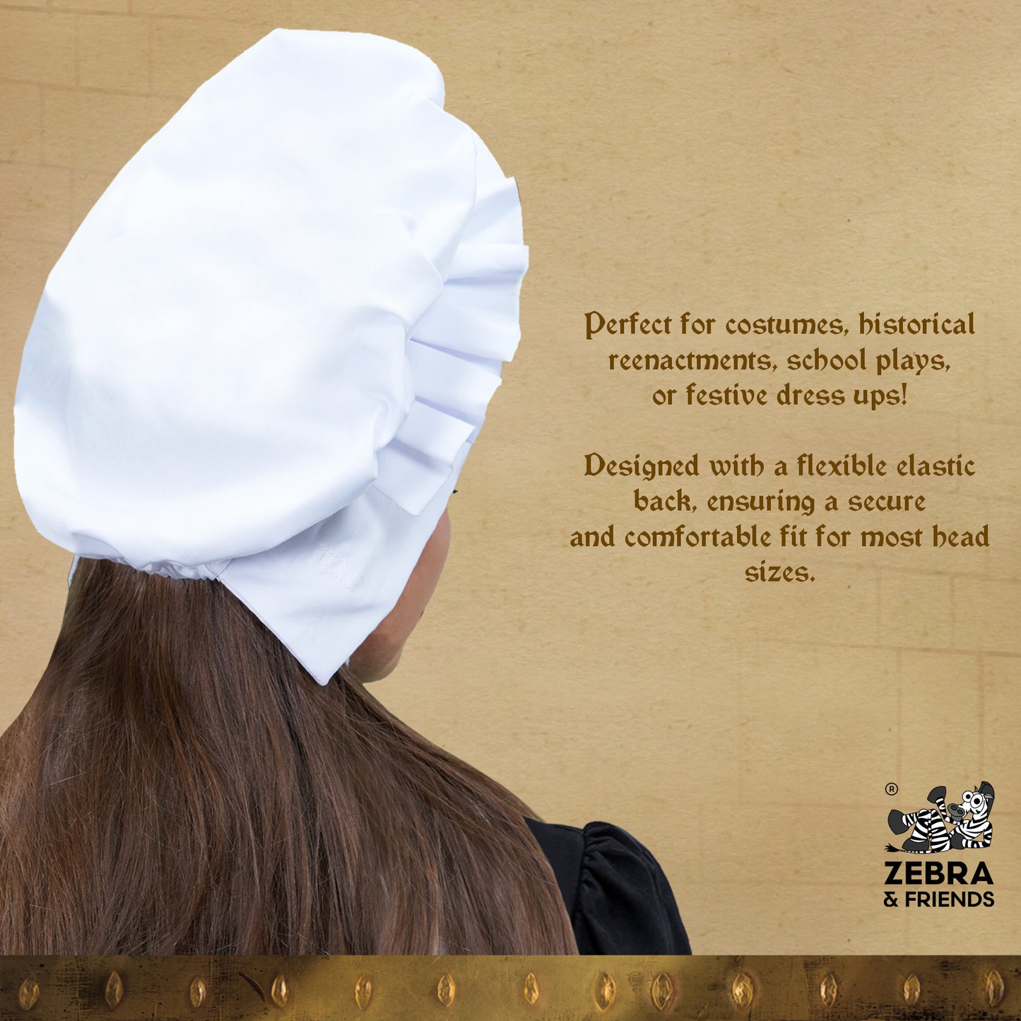 3729 Colonial cap -100% Cotton — Medieval collection