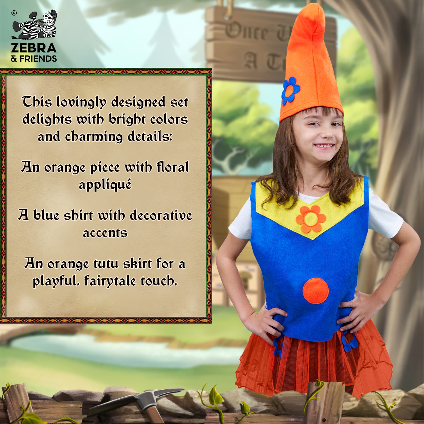 1948 Dwarf Girl Blue / Orange - Once upon a time collection
