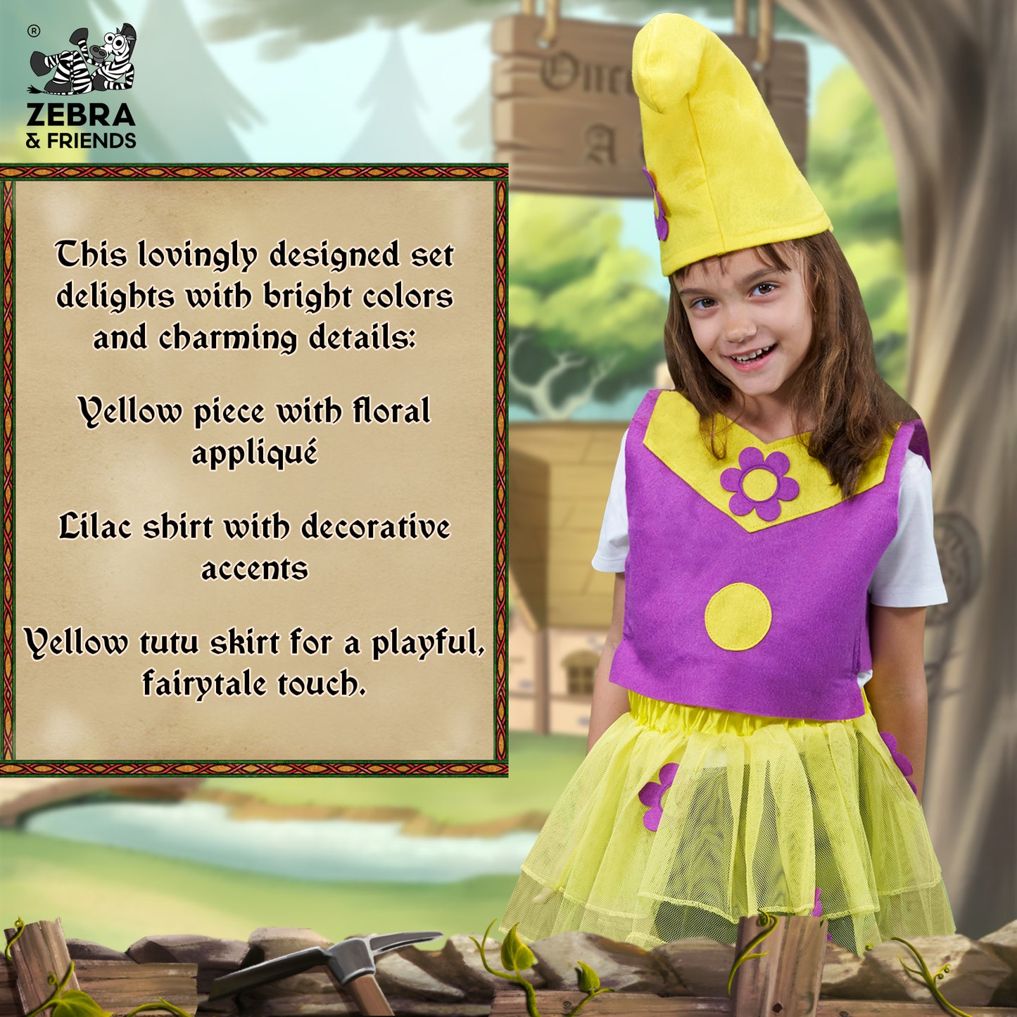 1951 Dwarf girl Purple / Yellow - Once upon a time collection