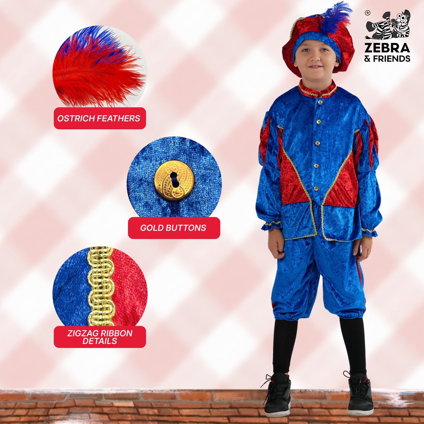 1696 Page child blue/red - The Nicolaus team collection