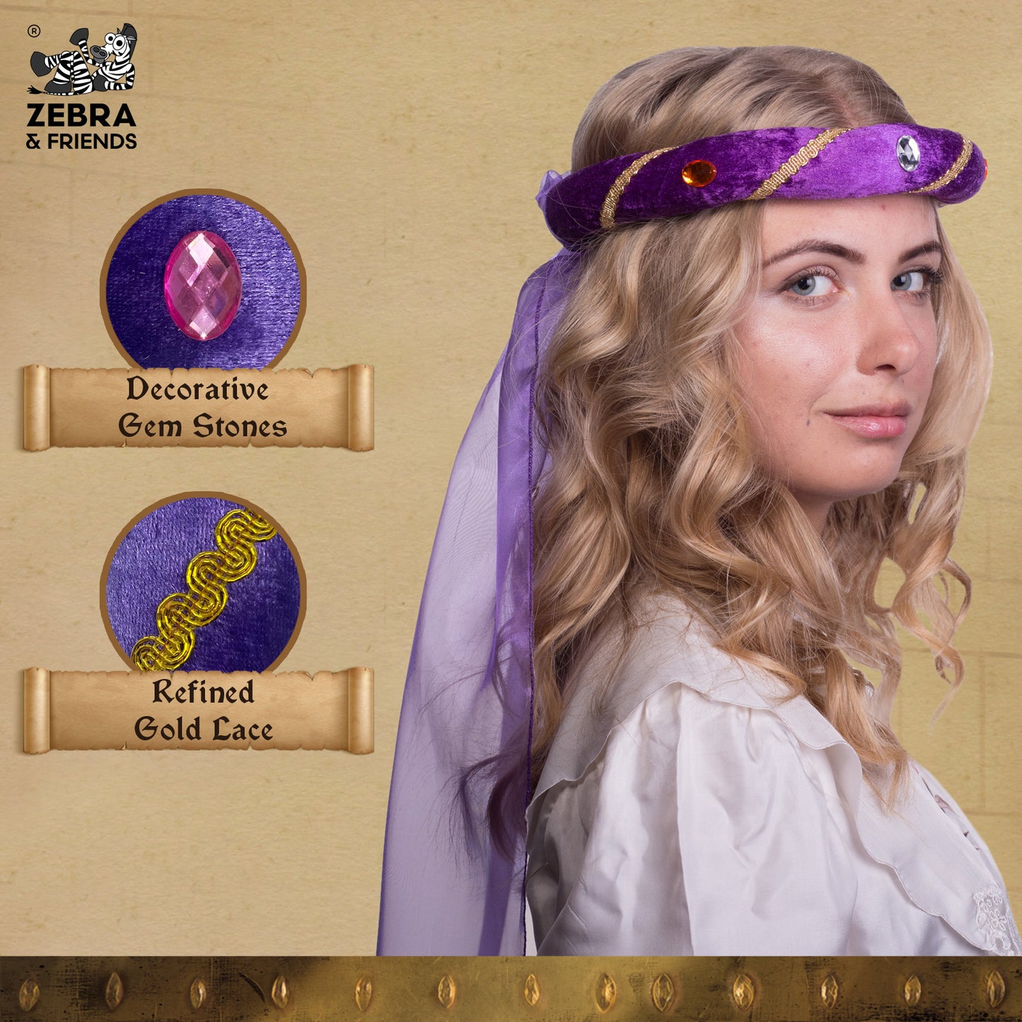 3712/2 Medieval Tiara Rosalin Purple - Medieval collection