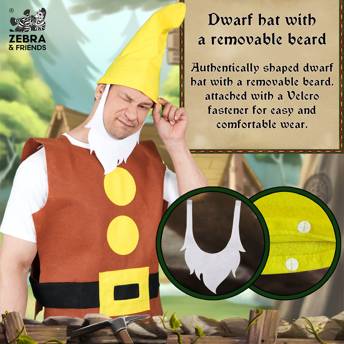 1445 Sniffy Adult - Seven dwarfs costume - once upon a time collection
