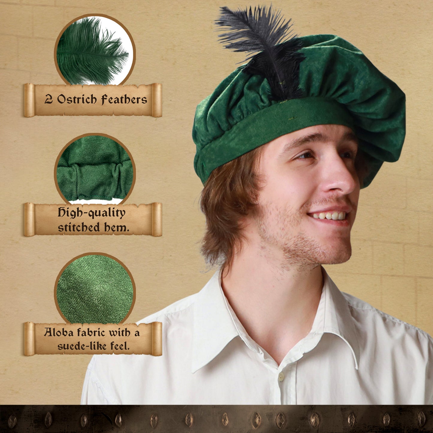 3725/2 Medieval barret Green - Medieval collection