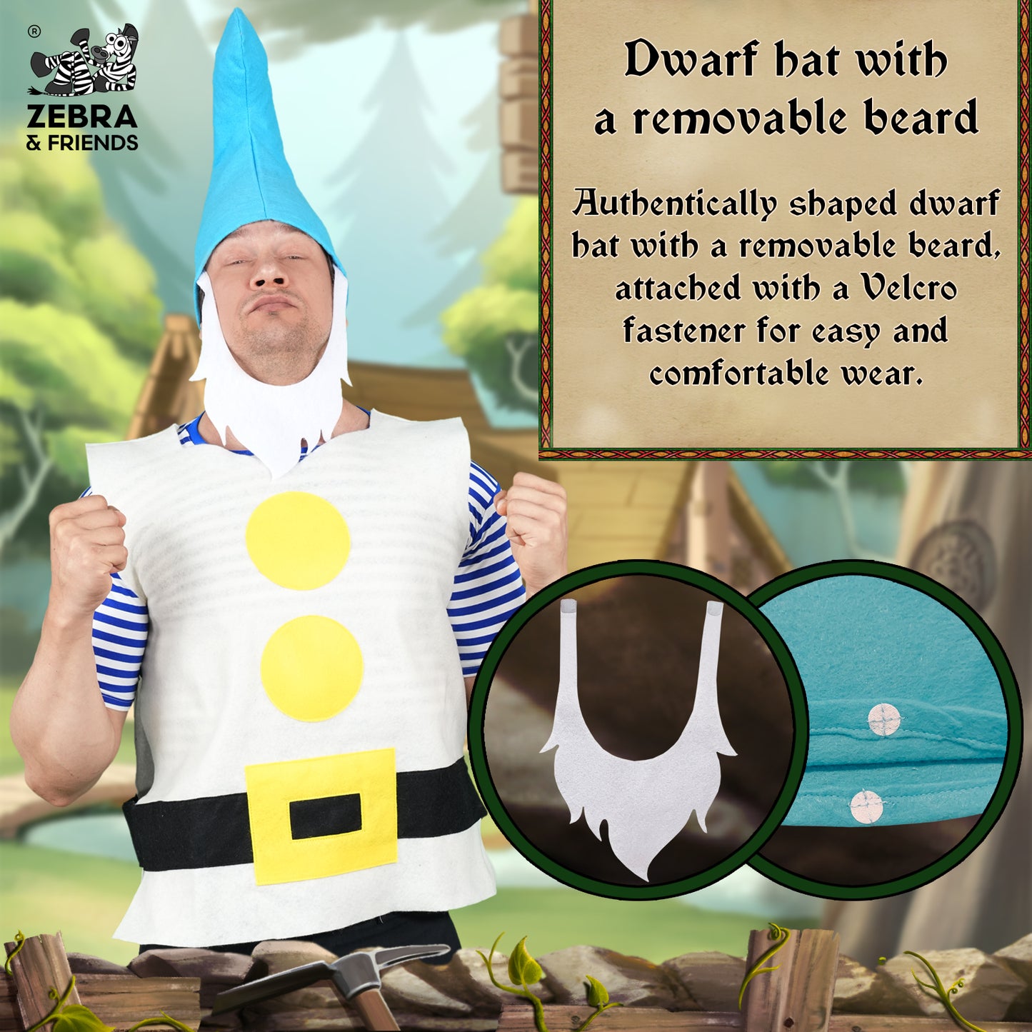 1443 Snoozy Adult - Seven dwarfs costume - once upon a time collection