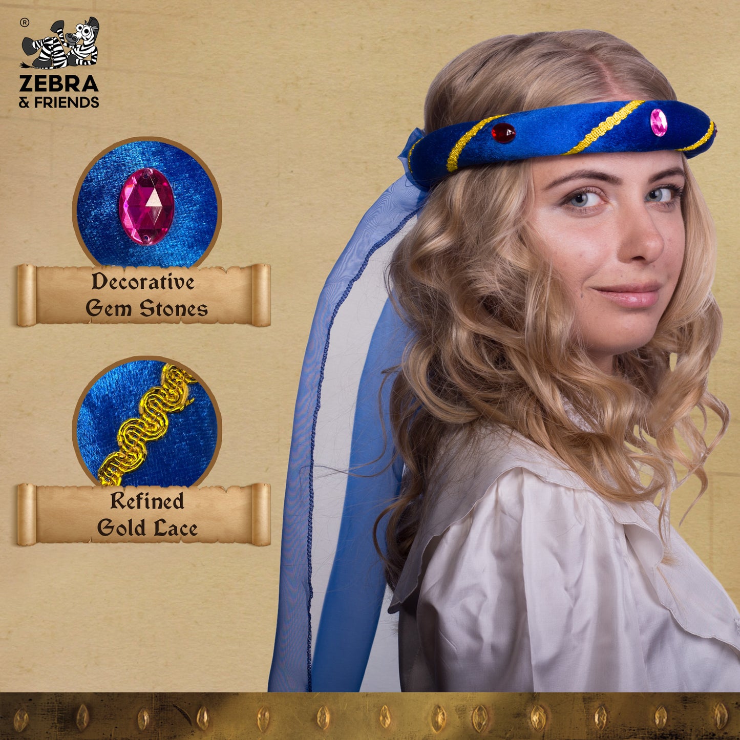 3712/7 Medieval Tiara Rosalin Blue - Medieval collection
