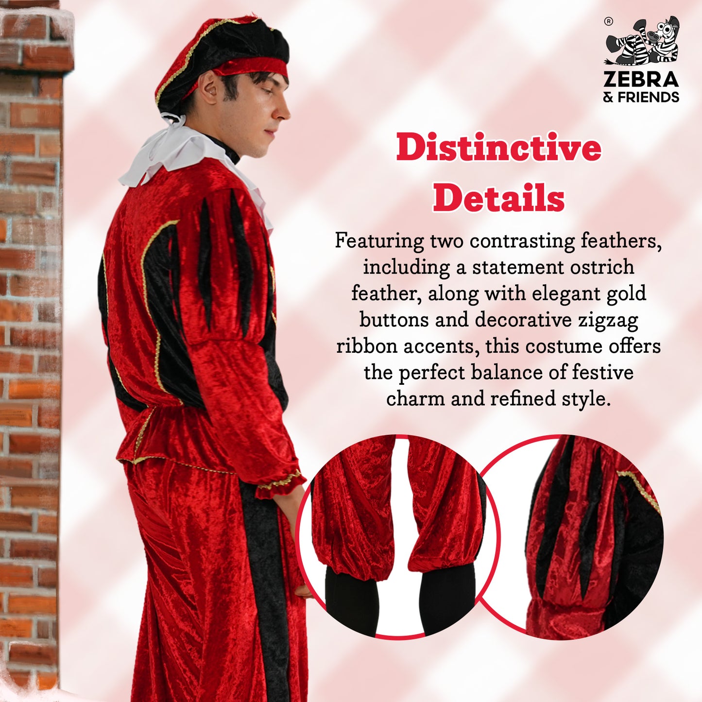1194 Seite Erwachsene Rot/Schwarz – Die Nicolaus Team-Kollektion
