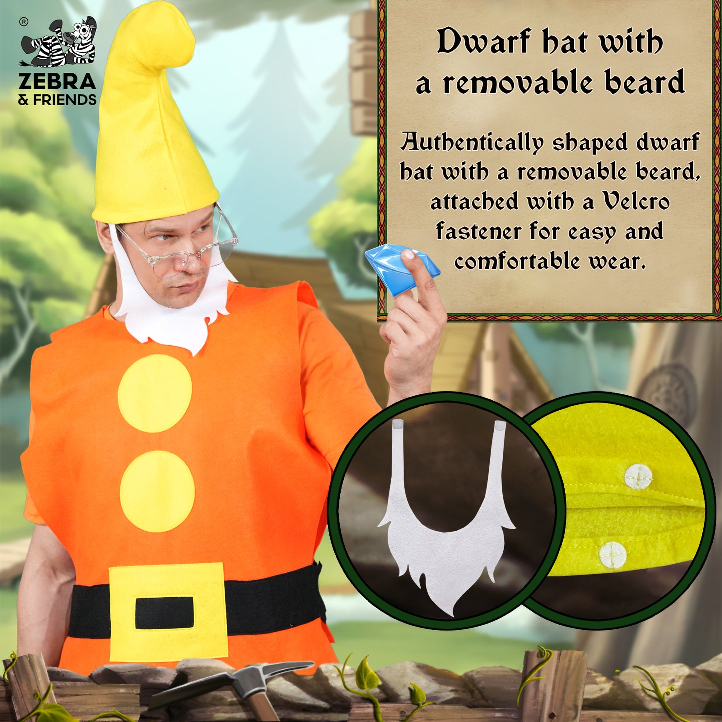 1441 Professor Adult - Seven dwarfs costume - once upon a time collection