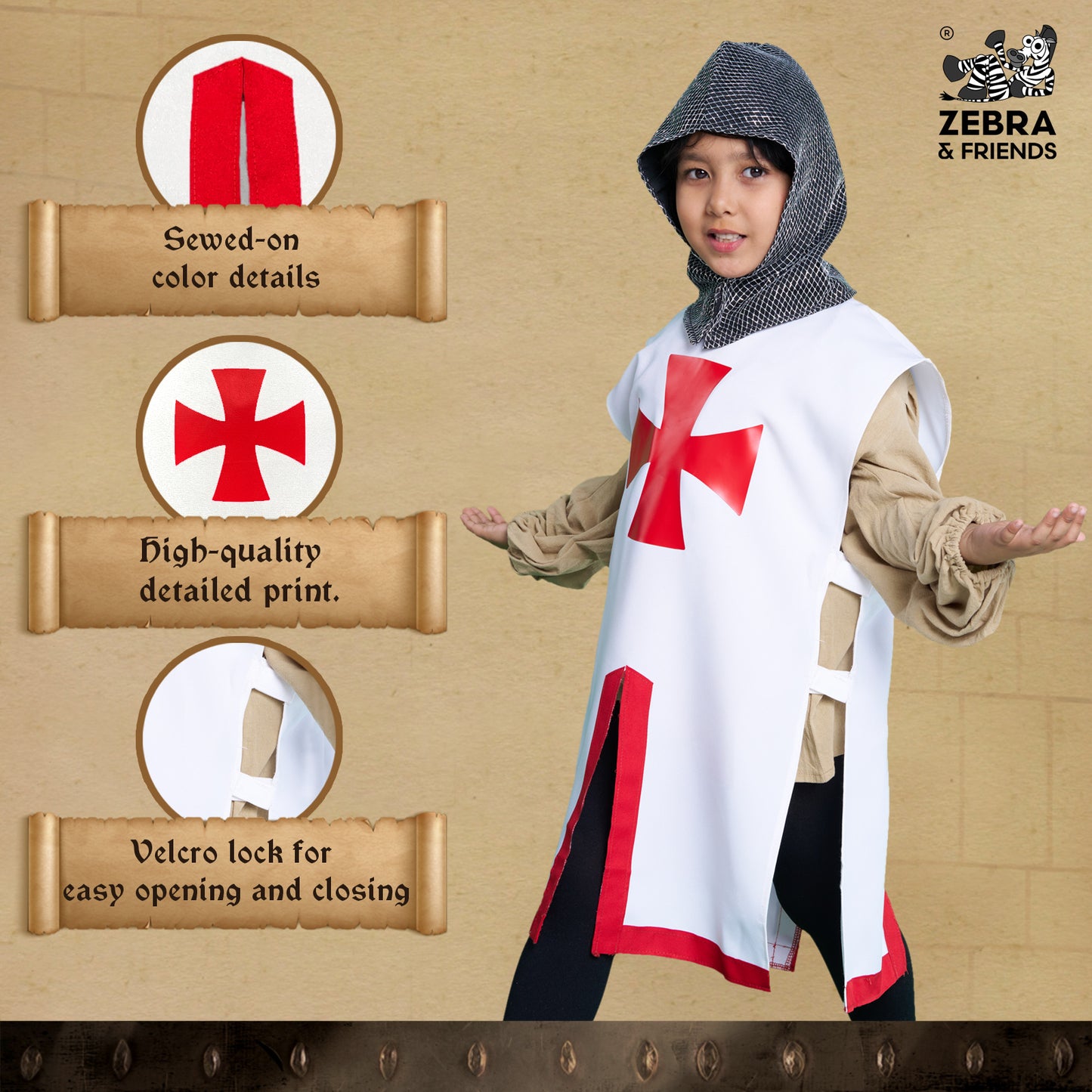 1796- Templar White / Red - Medieval collection