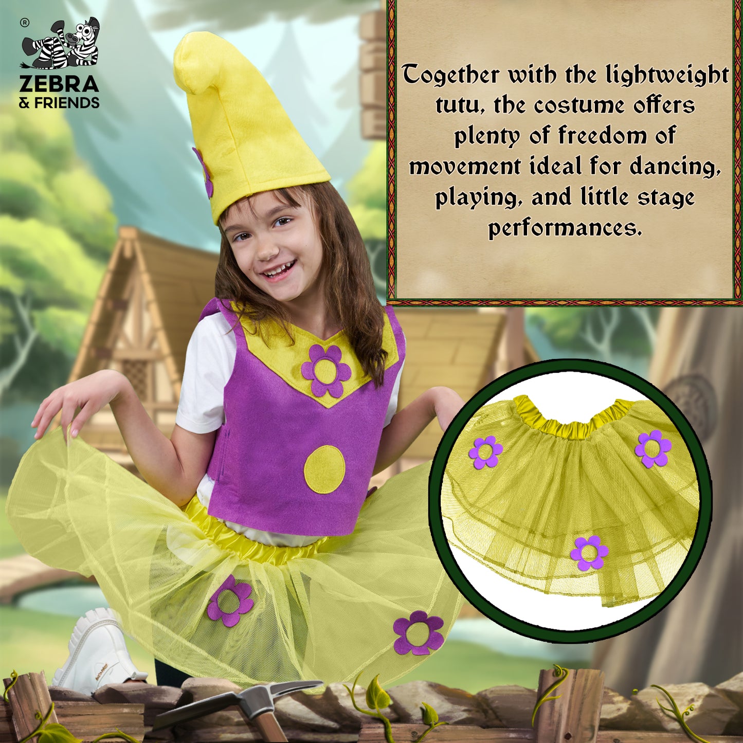 1951 Dwarf girl Purple / Yellow - Once upon a time collection