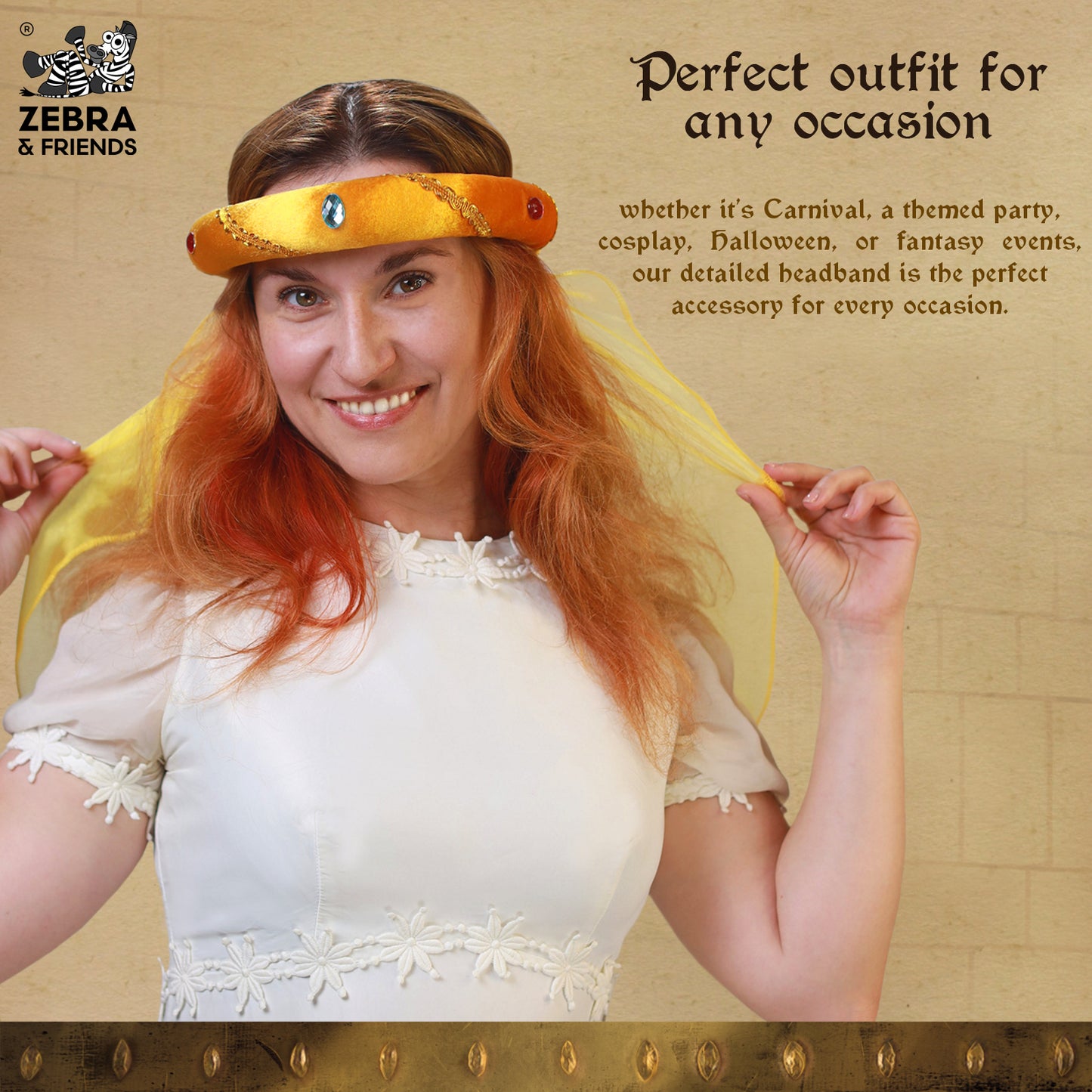 3712/0 Medieval Tiara Rosalin Gold - Medieval collection