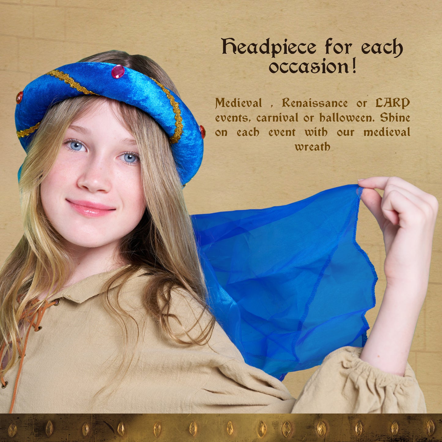 3712/7 Medieval Tiara Rosalin Blue - Medieval collection