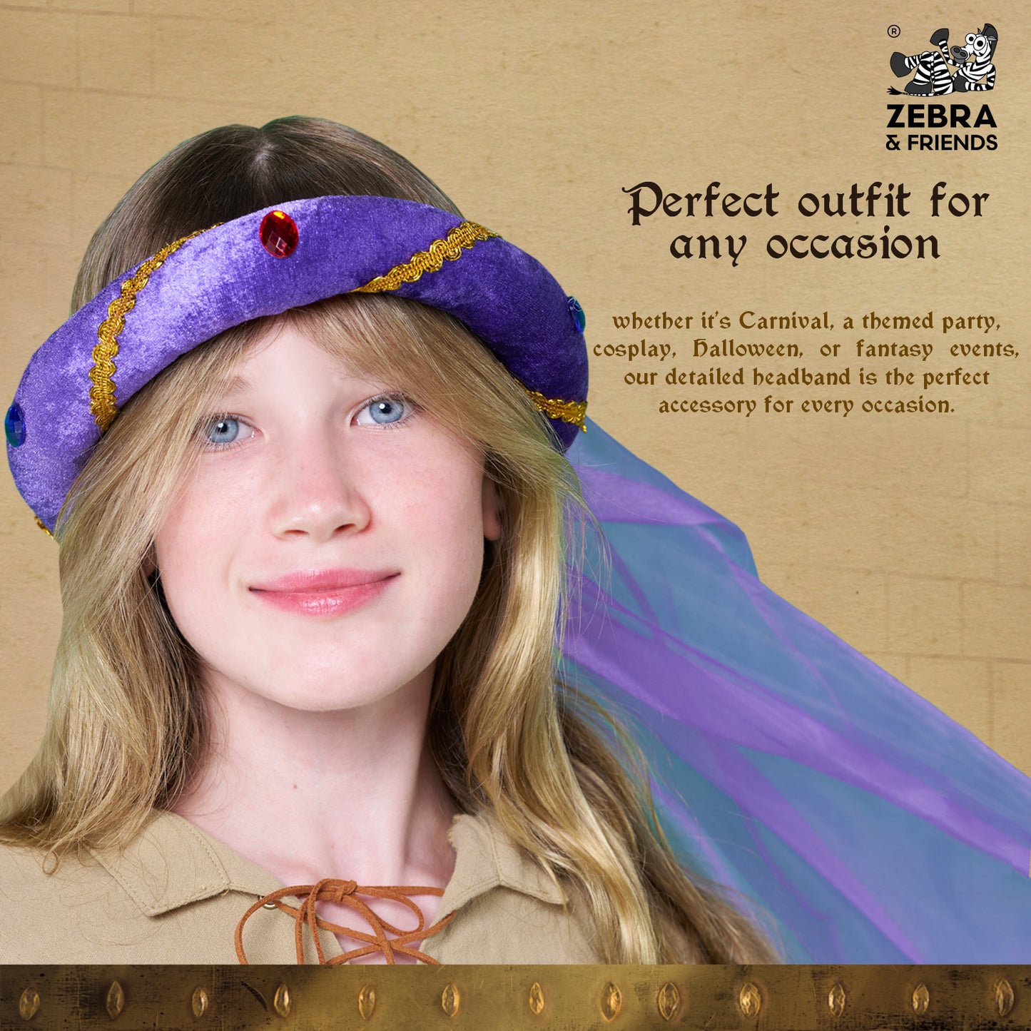 3712/2 Medieval Tiara Rosalin Purple - Medieval collection